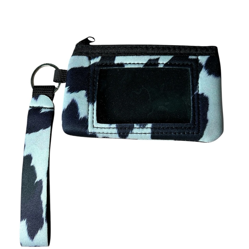 Black and White Animal Print Wristlet
